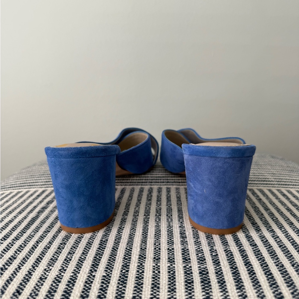Boden Blue Suede Women's Mule Sandals - Picture 4 of 8